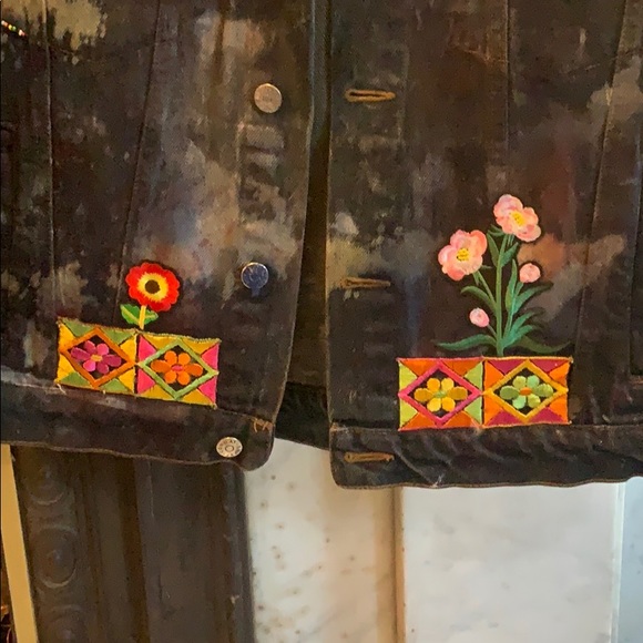 Vintage hand embellished Congo Jeans denim jacket - Picture 5 of 8